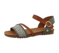 Riemchensandale MUSTANG SHOES "Mustang Shoes Sandalen Lederimitat/Textil", Damen, Gr. 37, sage, Lederimitat, Textil, Schuhe Riemchensandale (58943643-37) sage