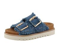 Pantolette MUSTANG SHOES "Mustang Shoes Pantoletten Textil", Damen, Gr. 37, jeans, Textil, Schuhe Pantolette (25805536-37) jeans