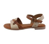 MUSTANG Damen Klassische Sandalen, Frauen Sandalen,Sommerschuhe,Freizeitschuhe,offene Schuhe,Strandschuhe,Sandaletten,Cremefarben,41 EU