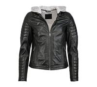 Lederjacke MUSTANG "31022111", Damen, Gr. S, schwarz, Obermaterial: 100% Lammleder; Futter: 100% Baumwolle; Ärmelfutter: 100% Polyester, Jacken (69131900-S) schwarz