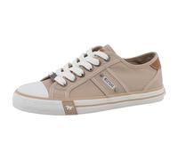 Sneaker MUSTANG SHOES "Winona", Herren, Gr. 38, hellbeige, Baumwolle, Schuhe Sneaker, Freizeitschuh, Halbschuh, Schnürschuh mit seitlichem Logoschriftzug (36666367-38) hellbeige
