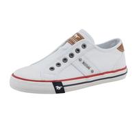 Slip-On Sneaker MUSTANG SHOES "Winona", Herren, Gr. 41, weiß, Baumwolle, Schuhe, Slipper, Halbschuh mit modischen Kontrastnähten (71051708-41) weiß
