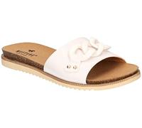 MUSTANG Damen Pantolette Kettendetail Korkoptik 1392-708, Größe:40 EU, Farbe:Weiß