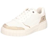 MUSTANG Damen Plateau Sneaker Weiß/Gold, Schuhgröße:EUR 39