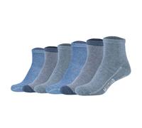 Mustang Damen Quartersocken, 6er Pack - Casual Organic Cotton Quarter, uni 39-42 Blau