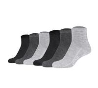 Mustang Damen Quartersocken, 6er Pack - Casual Organic Cotton Quarter, uni 39-42 Grau