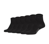 Mustang Damen Quartersocken, 6er Pack - Casual Organic Cotton Quarter, uni Schwarz 39-42