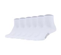 Mustang Damen Quartersocken, 6er Pack - Casual Organic Cotton Quarter, uni Weiß 39-42