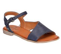 MUSTANG Damen Sandale breiter Riemen asymmetrisch Klettverschluss 1388-807, Größe:38 EU, Farbe:Blau