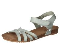 MUSTANG Damen Sandale Flechtoptik Klett Korkoptik 1307-811, Größe:37 EU, Farbe:Grün