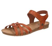 MUSTANG Damen Sandale Flechtoptik Klett Korkoptik 1307-811, Größe:38 EU, Farbe:Braun