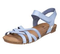 MUSTANG Damen Sandale Flechtoptik Klett Korkoptik 1307-811, Größe:40 EU, Farbe:Blau