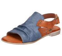 MUSTANG Damen Sandale Hochfront Nieten Faltendetail Slouchy Optik 1388-808, Größe:37 EU, Farbe:Blau