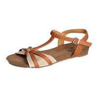 Mustang Damen-Sandalette Jeans-Beige beige/schlamm37