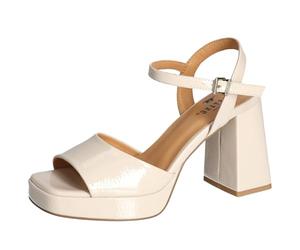MUSTANG Damen Sandalette Schnalle Plateau Blockabsatz 1462-801, Größe:40 EU, Farbe:Beige