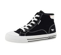 MUSTANG Damen Schuhe High Top Canvas Sneakers knöchelhoch Turnschuhe mit Schnürung 26M0232001 Black (00001) 38