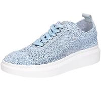 MUSTANG Damen Sneaker Court Makramee Blumen Netzstruktur 1468-301, Größe:41 EU, Farbe:Blau