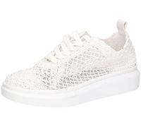 Schnürschuh MUSTANG SHOES "Mustang Shoes Sneaker Baumwolle", Damen, Gr. 38, weiß, Textil, Schuhe Schnürschuh (37621600-38) weiß
