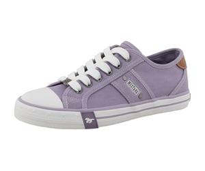 MUSTANG Damen Sneaker Ziernähte Unifarben Schnürung 26M0242007, Größe:37 EU, Farbe:Lila