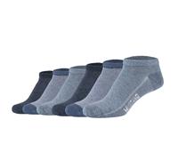 Mustang Damen Sneakersocken, 6er Pack - Casual Organic Cotton Sneaker, uni 35-38 Blau