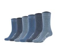 Mustang Damen Socken, 6er Pack - Casual Organic Cotton Socks, Crew Socken, uni 39-42 Blau