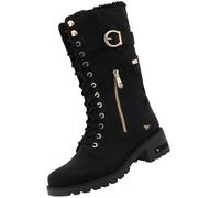 Schnürstiefel MUSTANG SHOES "Mustang Shoes Stiefel Lederimitat", Damen, Gr. 39, schwarz, Lederimitat, Schuhe Schnürstiefel (32769020-39) schwarz