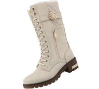 Schnürstiefel MUSTANG SHOES "Mustang Shoes Stiefel Lederimitat", Damen, Gr. 39, cream, Lederimitat, Schuhe Schnürstiefel (62151851-39) cream