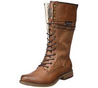 MUSTANG Damen Stiefel Schnürstiefel Warmfutter Blockabsatz 1295-606, Größe:37 EU, Farbe:Braun