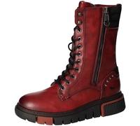 MUSTANG Damen Stiefelette Biker Boot Plateausohle Reißverschluss 1502-503, Größe:37 EU, Farbe:Rot