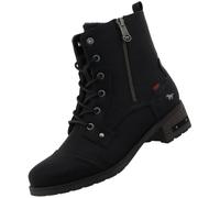 Winterstiefelette MUSTANG SHOES "Fabienne", Damen, Gr. 38, schwarz, Lederimitat, Basic, Schuhe, Schnürstiefelette mit Blockabsatz (94789655-38) schwarz