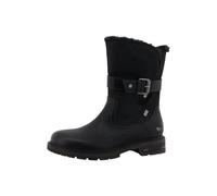 Winterstiefel MUSTANG SHOES "Bienke", Damen, Gr. 38, schwarz, Lederimitat, Textil, Basic, Schuhe, Biker Boots mit Blockabsatz und Zierriemchen (60514957-38) schwarz