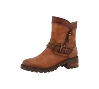 Winterboots MUSTANG SHOES "Haukea", Damen, Gr. 41, braun (cognac), Lederimitat, used, Schuhe, Biker Boots mit Blockabsatz und TEX-Membrane (78535540-41) cognac