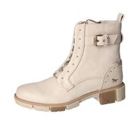 MUSTANG Damen Stiefelette Nieten Schnürboot Riemen mit Schnalle 1443-505, Größe:39 EU, Farbe:Beige