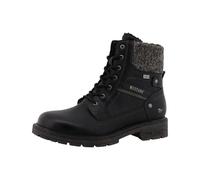 Schnürstiefelette MUSTANG SHOES "Mustang Shoes Stiefelette Lederimitat/Textil", Damen, Gr. 37, schwarz, Lederimitat, Textil, Schuhe Schnürstiefelette (26969344-37) schwarz