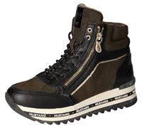 MUSTANG Damen Stiefelette Schnürboots Plateau Reißverschluss 1364-504, Größe:41 EU, Farbe:Grün