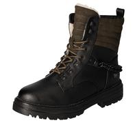 MUSTANG Damen Stiefelette Schnürung Zierkette Warmfutter 1398-603, Größe:37 EU, Farbe:Schwarz