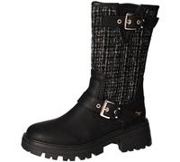 MUSTANG Damen Stiefel 1469-506 Wadenhoch mit Strickeinsatz & Zierschnallen Schwarz EU 40