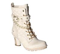 MUSTANG Damen Stiefelette Warmfutter Schnalle Kette tolle Steppung aufwendig 1141-616, Größe:40 EU, Farbe:Weiß