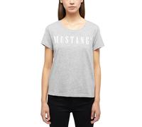 MUSTANG T-Shirt Alma mit Printlogo Damen Grau Melange Regular Fit XL