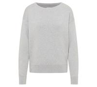 Strickpullover MUSTANG "Damen Style Marianna", Damen, Gr. L, grau (grau meliert), Strick, 100% Baumwolle, casual, tiefer Rundhals, Pullover (37330064-L) grau meliert