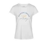 MUSTANG Damen Tshirt Rundhals O-Neck Basic Kurzarm Logo Print Sommer Shirt | 100% Baumwolle Weiß Blau Grün Rot S M L XL XXL