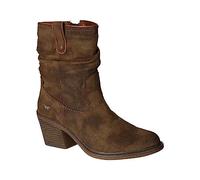 MUSTANG Damen Western Stiefelette Cowboy Boots Blockabsatz 1479-501, Größe:37 EU, Farbe:Braun