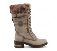 Mustang Damen Winter-Kampfstiefel aus Kunstfell in Off-White mit halbhoher Wade EU41