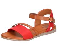 MUSTANG Damenschuhe Sandalen Flach Sandalette Rot Freizeit, Schuhgröße:39 EU