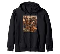 Mustang Empfänger Selfie Vintage Schule College Spiel Maskottchen Kapuzenjacke