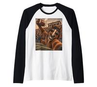 Mustang Empfänger Selfie Vintage Schule College Spiel Maskottchen Raglan