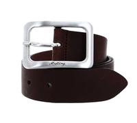 MUSTANG Ledergürtel Damen aus Rindsleder, 3,5 cm, eckige mattfarbene Schließe, Gr. 95 Braun