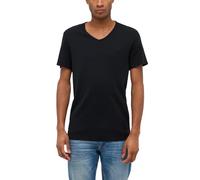 Mustang T-Shirt aus Baumwolle Amado V-Neck in Schwarz XL Slim Fit