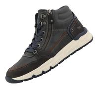 Sneaker MUSTANG SHOES "Mart", Herren, Gr. 42, dunkelgrau, Lederimitat, Textil, Schuhe, High Top Sneaker, Schnürboots mit Reißverschluss (92698403-42) dunkelgrau