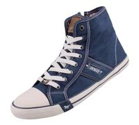 MUSTANG Herren High Top Sneaker Schnürung Booty 4058-505, Größe:44 EU, Farbe:Blau